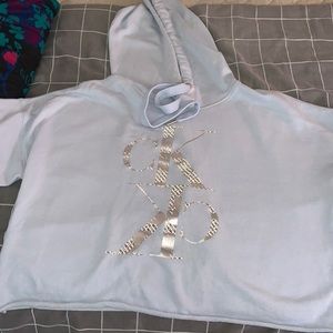 Baby blue Calvin klein crop hoodie sweater